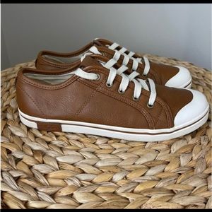UGG brown leather sneakers